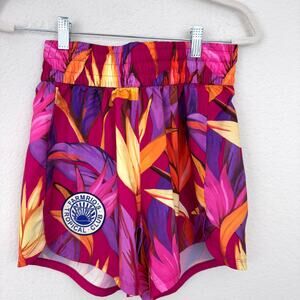 Adidas X Farm Rio Womens Pacer Shorts Size S Tropical Active Summer Casual Pink